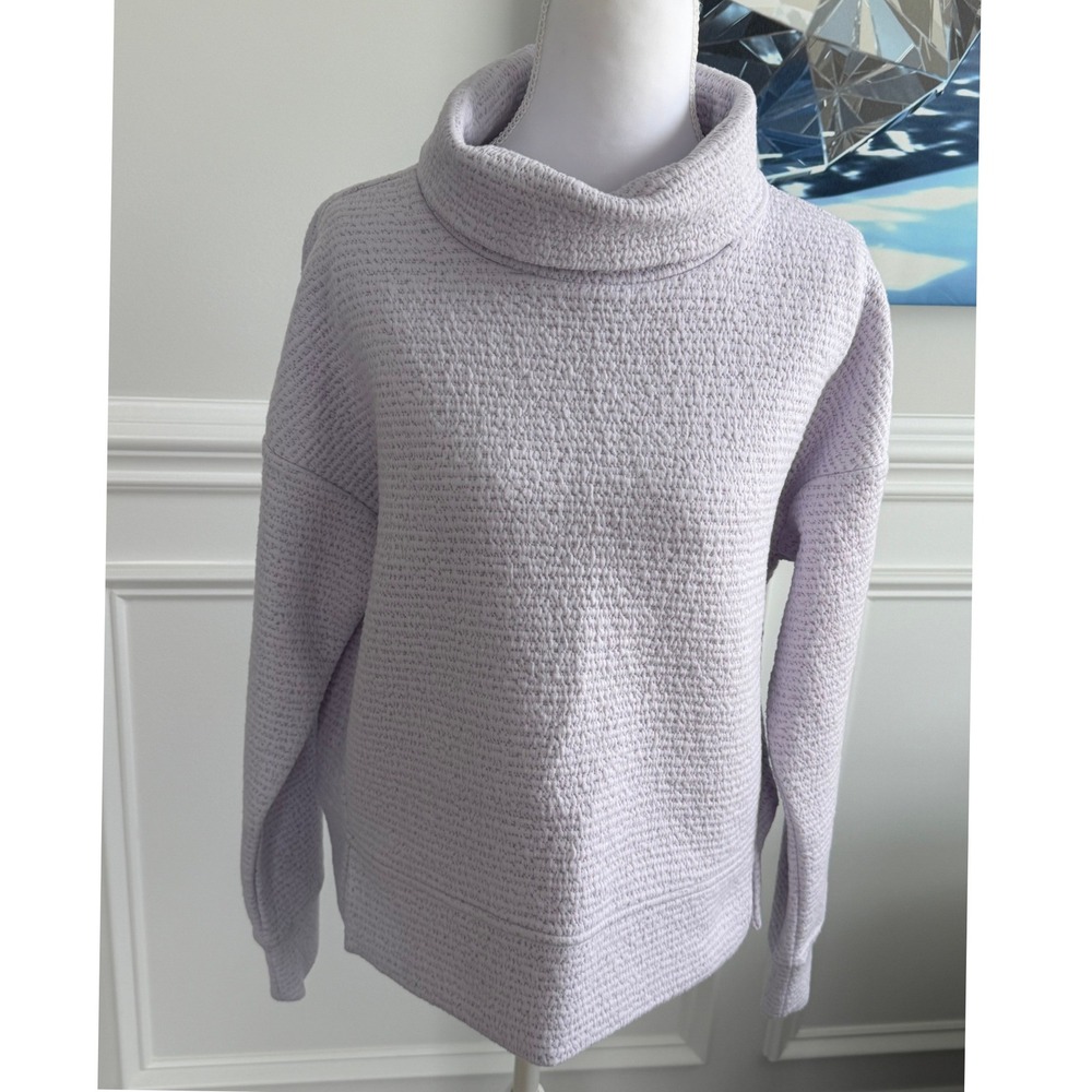 Calia Lavender Purple Textured Waffle Knit Cowl Neck Pullover Sweater Women's M